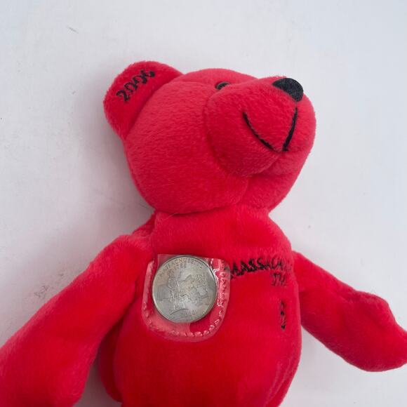 Massachusetts State Quarter Teddy Bears Plush 2000 Red Timeless Toys #6 - Picture 5 of 6